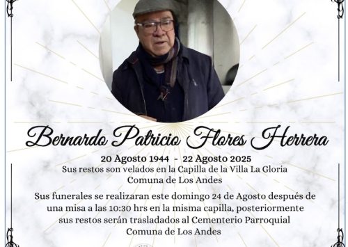 Profundo pesar por deceso Profesor Bernardo Flores