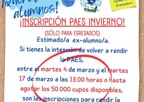 Invitación a exalumnos: Postula a PAES Invierno
