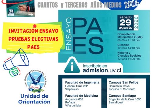 Invitación a Ensayo PAES U. Valparaiso