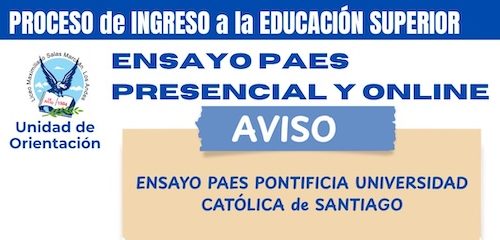 PUC invita a Ensayo PAES Presencial y Online